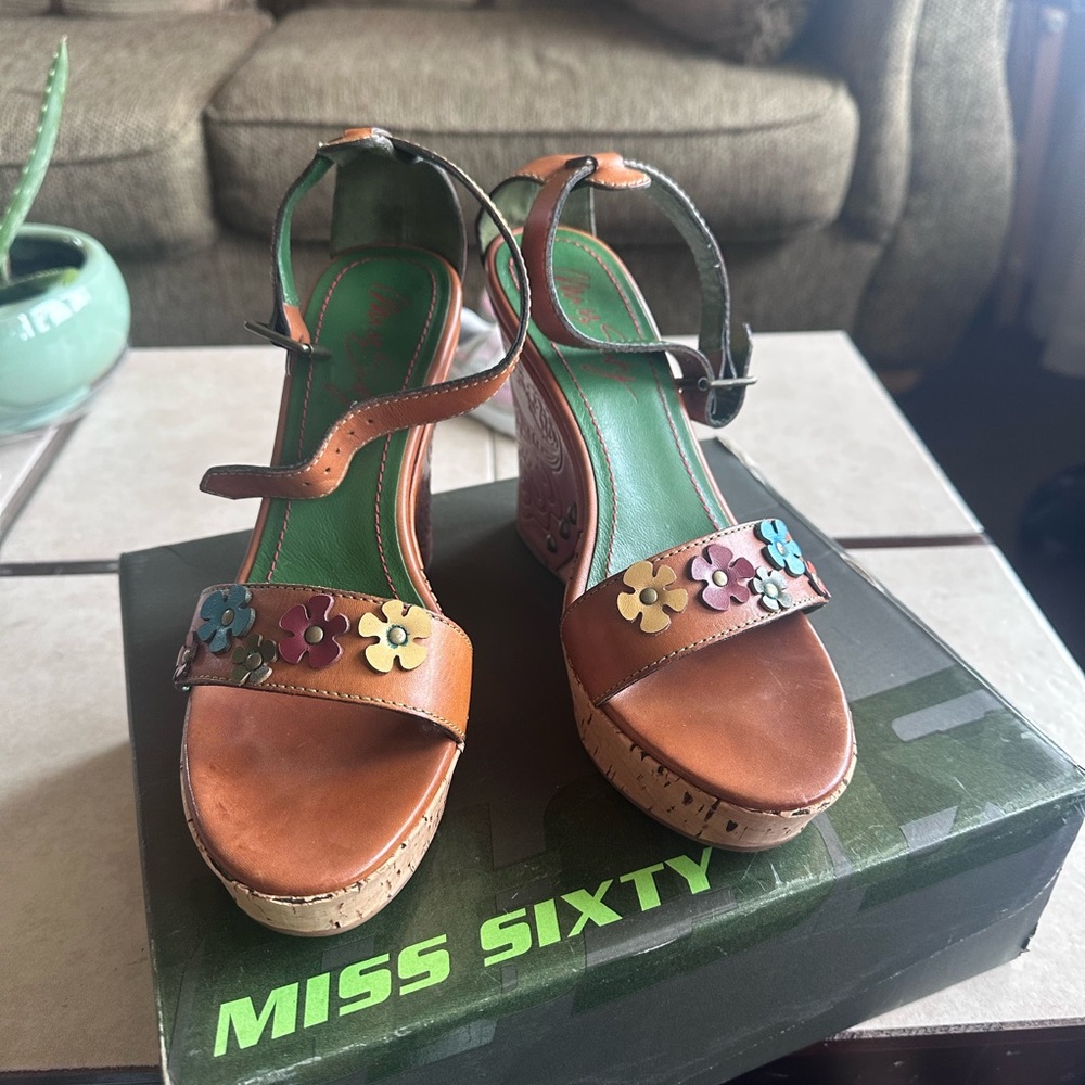 Miss Sixty Women's Brown Floral Sandals